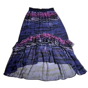 Misa Los Angeles A-Line Asymmetrical Chiffon Skirt Size Medium Violet Festival